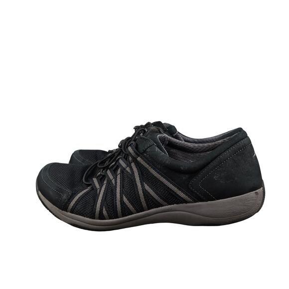 Dansko Shoes Womens 39 Casual Sneaker Honor Leather Black Lifestyle Trainer Walk - Picture 4 of 12